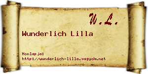 Wunderlich Lilla névjegykártya