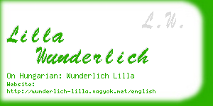 lilla wunderlich business card